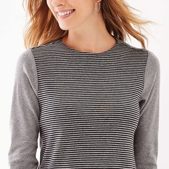 J.Jill Perfect Pima Striped A-Line Top Sz XS - Picture 1 of 9